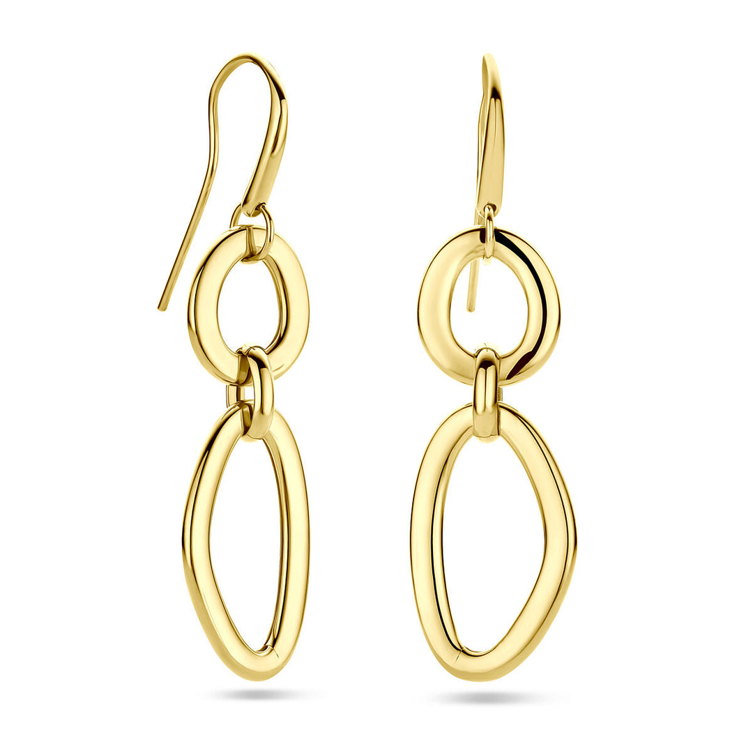14k Geelgouden oorhangers – elegant lang ontwerp