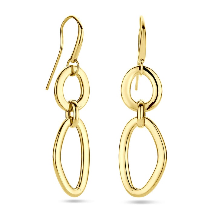 14k Geelgouden oorhangers – elegant lang ontwerp