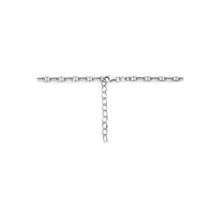 necklace round tube 4.0 mm 40 + 4 cm silver rhodium plated