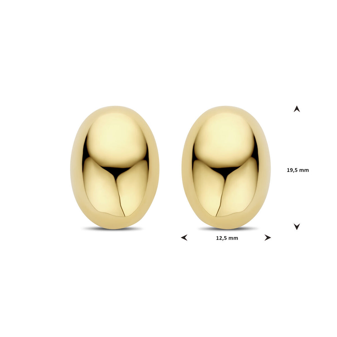 oorknoppen 19 mm 1 micron zilver verguld (geel)