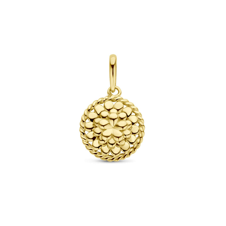 pendant with birth flower 14K yellow gold