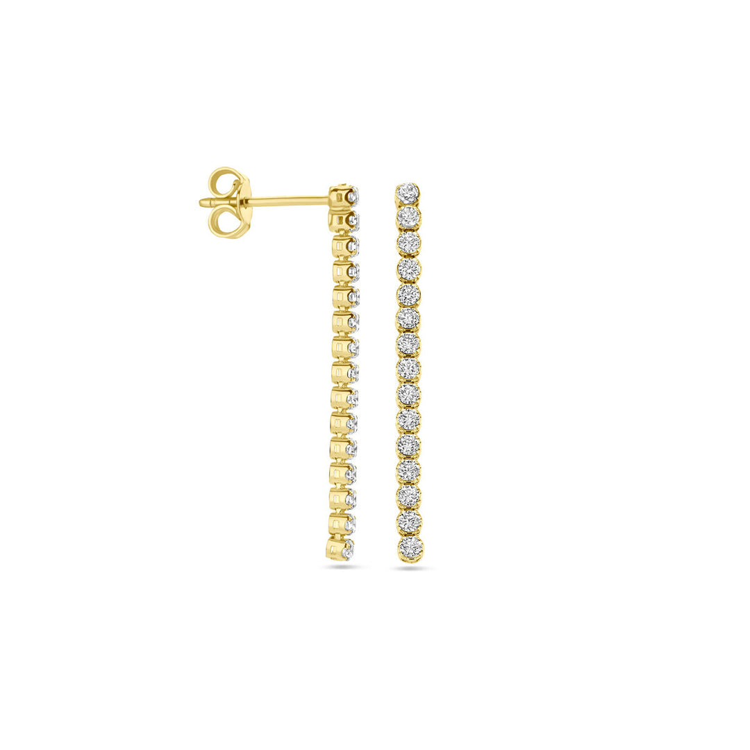 earrings zirconia 14K yellow gold