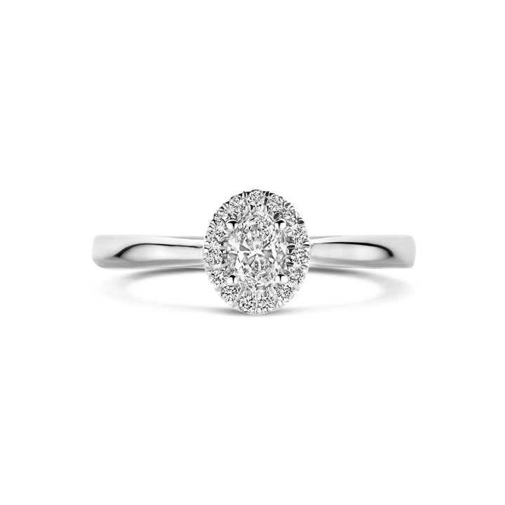 ring lab grown diamant 0.32ct h si 14K witgoud