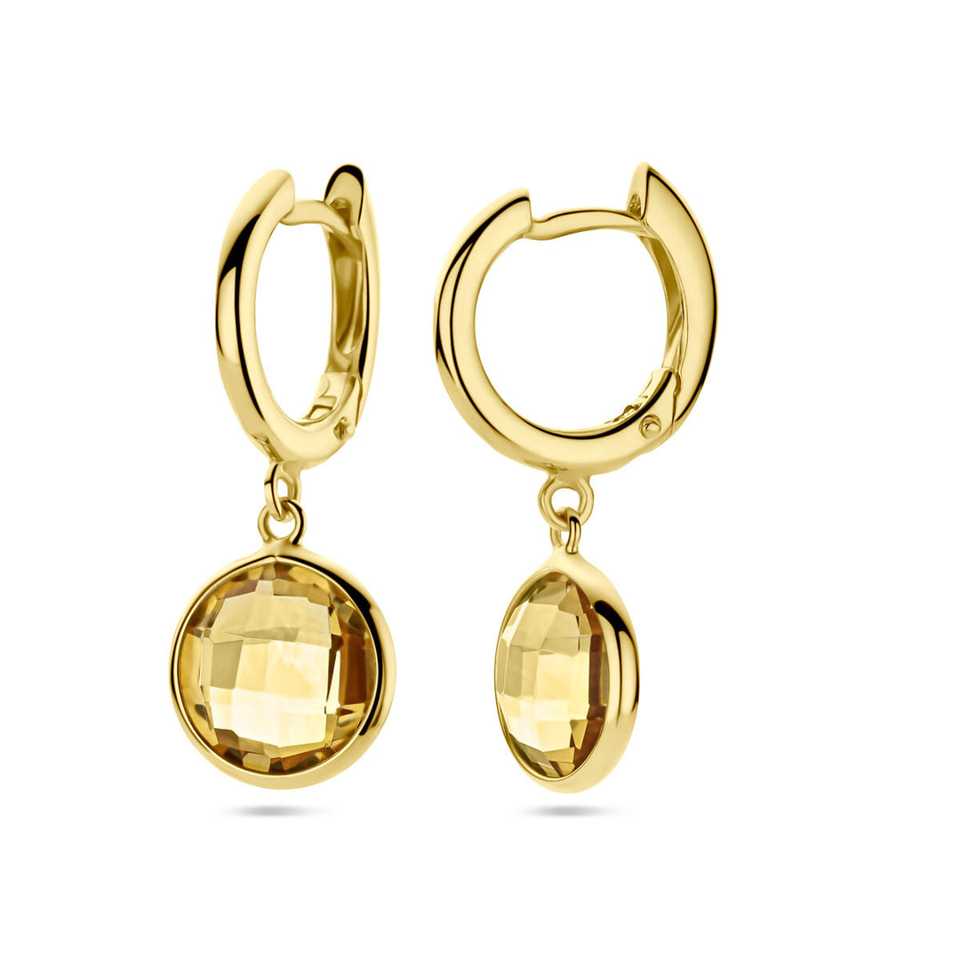 drop earrings citrine 14K yellow gold