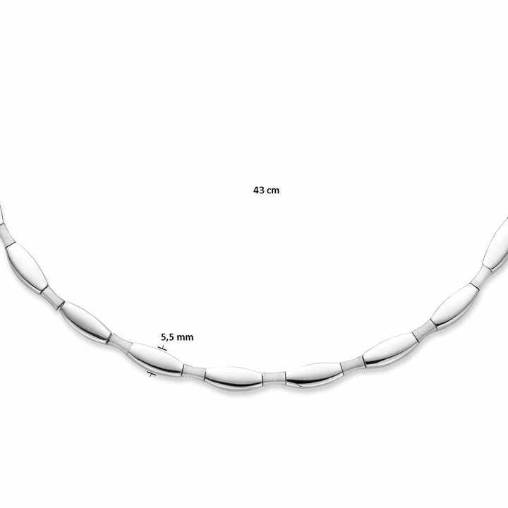 necklace choker 5.5 mm 43 cm poly/matte silver rhodium plated