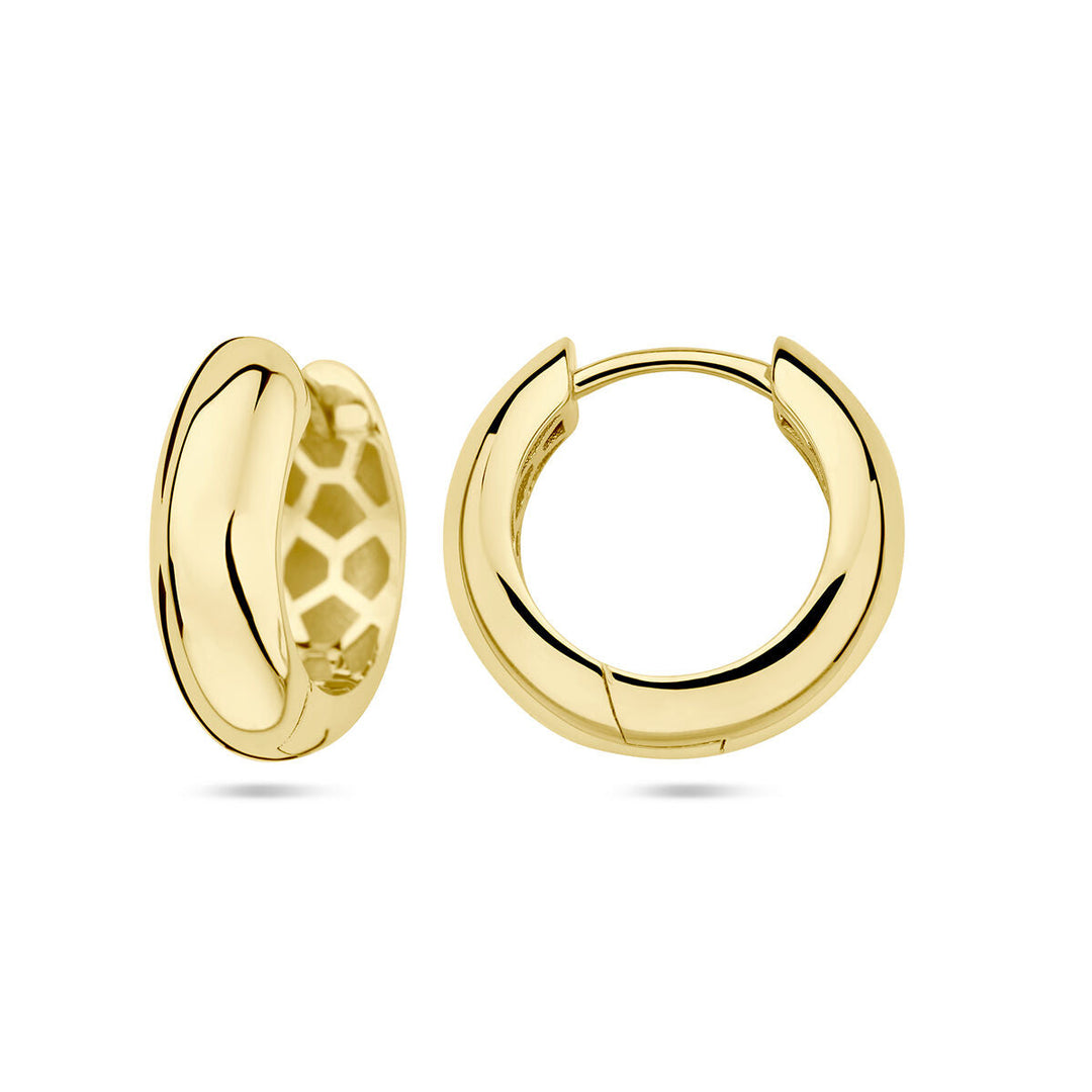 drop earrings 5.0 mm semicircular tube 14K yellow gold