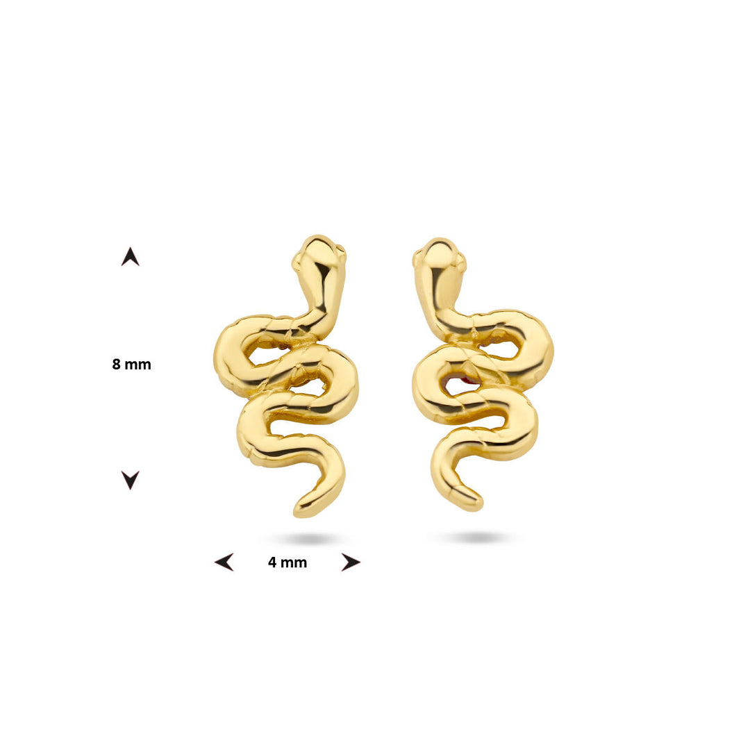 oorknoppen slang 14K geelgoud