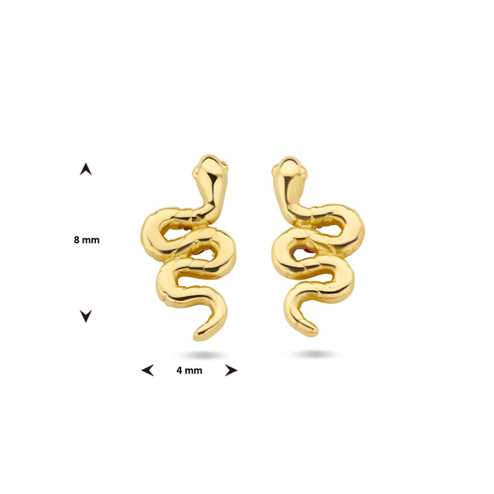oorknoppen slang 14K geelgoud
