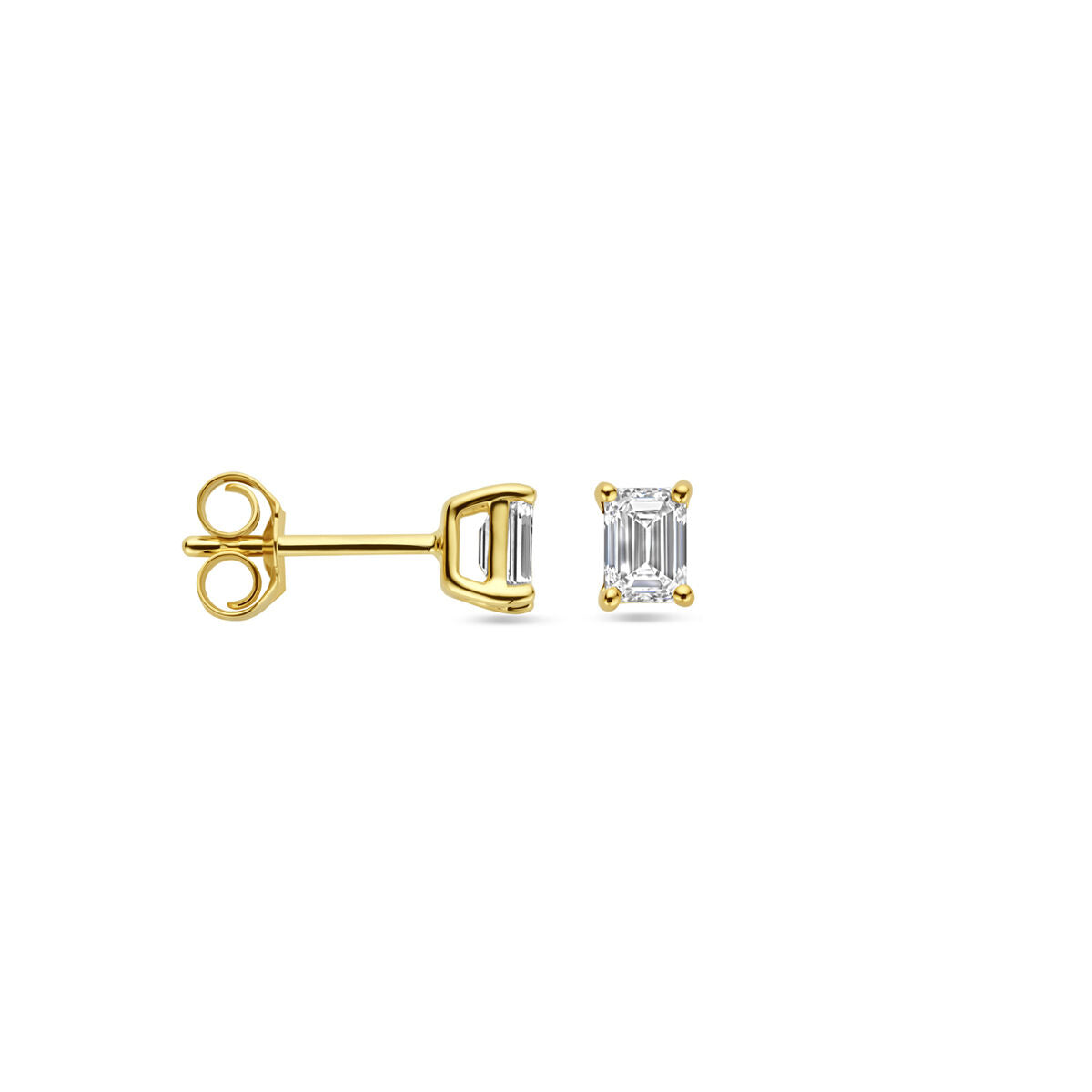oorknoppen lab grown diamant 0.5ct (2x 0.25ct) h si 14K geelgoud