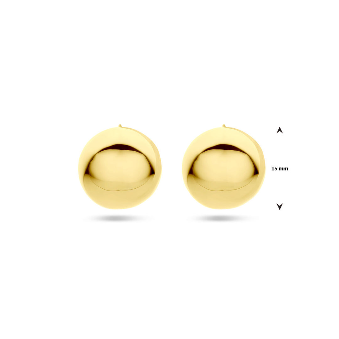 stekeroorringen 15 mm 1 micron zilver verguld (geel)