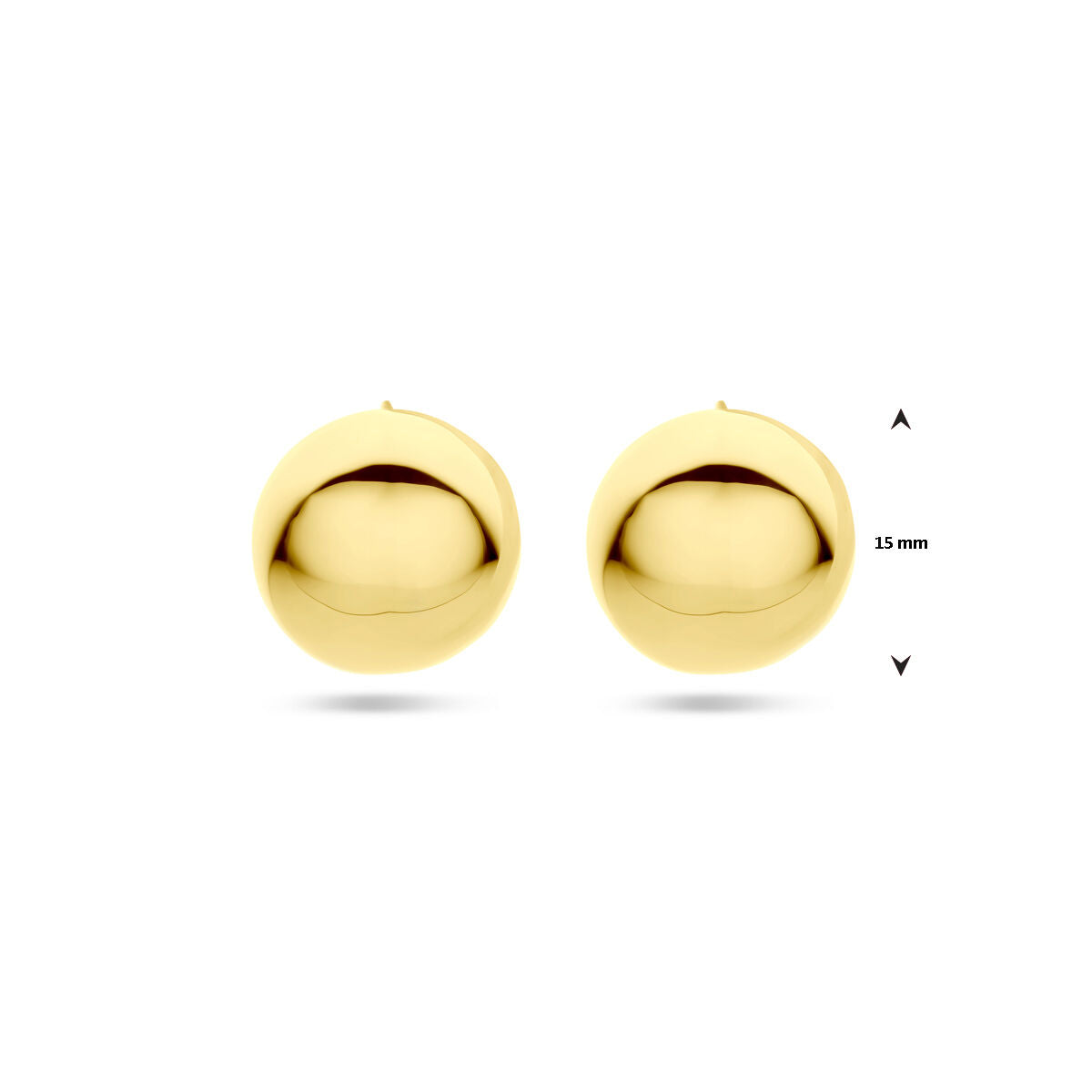 stekeroorringen 15 mm 1 micron zilver verguld (geel)