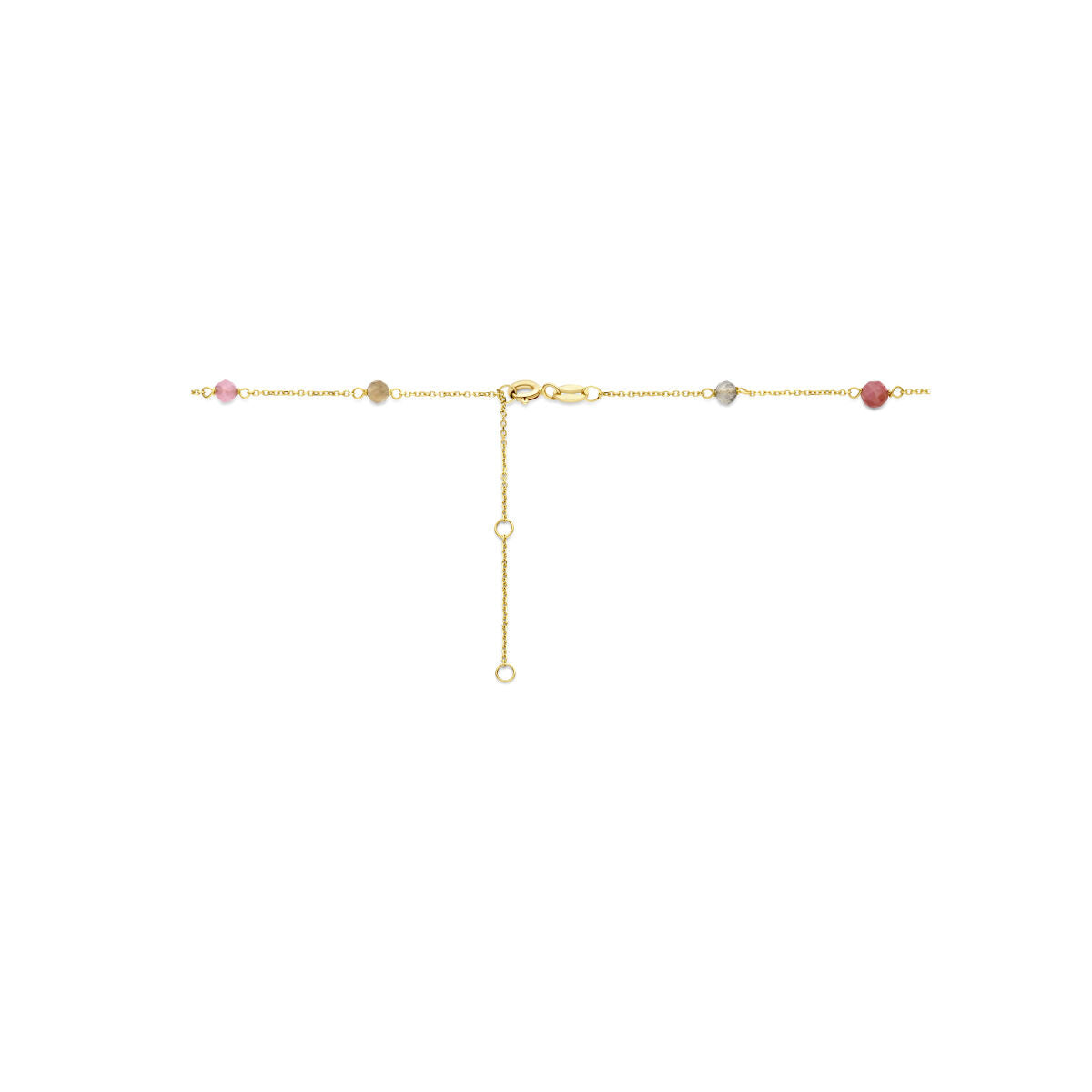 collier toermalijn 40 - 42 - 44 cm 14K geelgoud