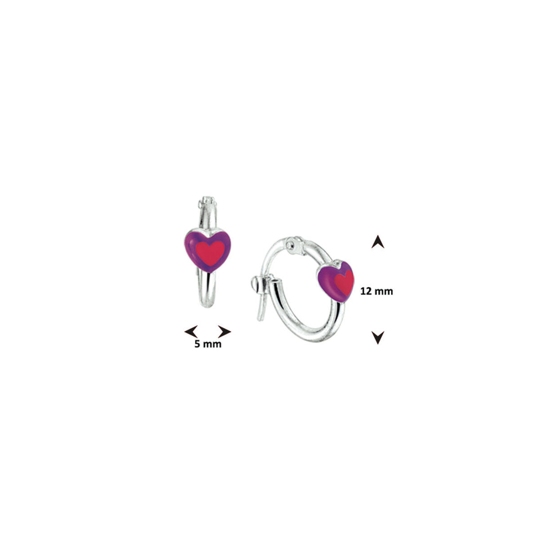 earrings heart silver white