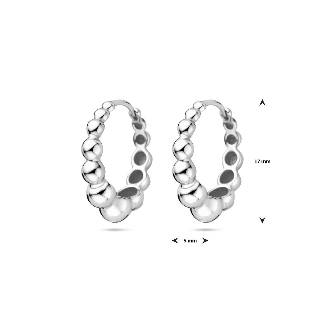 klapoorringen 17 mm zilver gerhodineerd