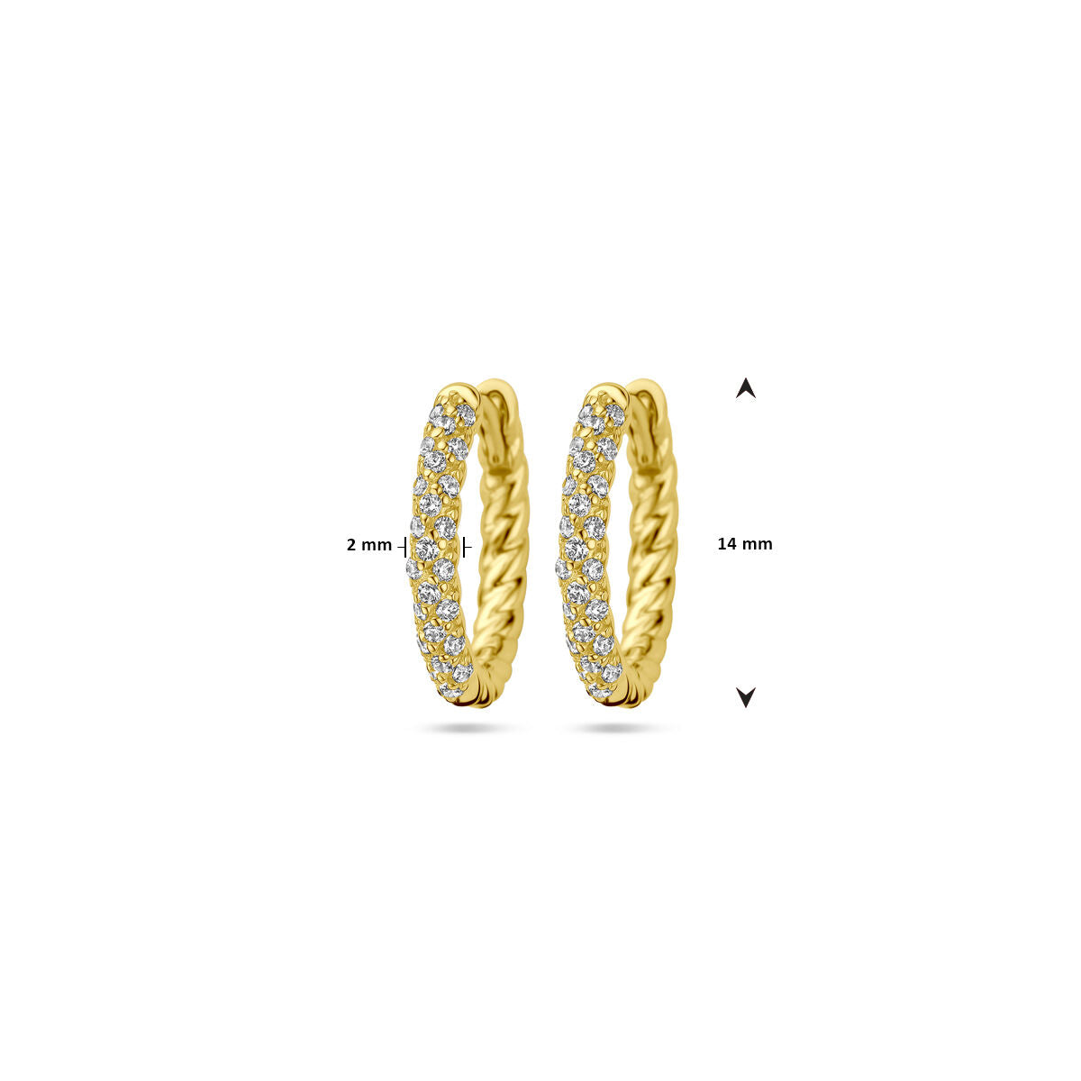 drop earrings zirconia 1 micron silver gold plated (yellow)