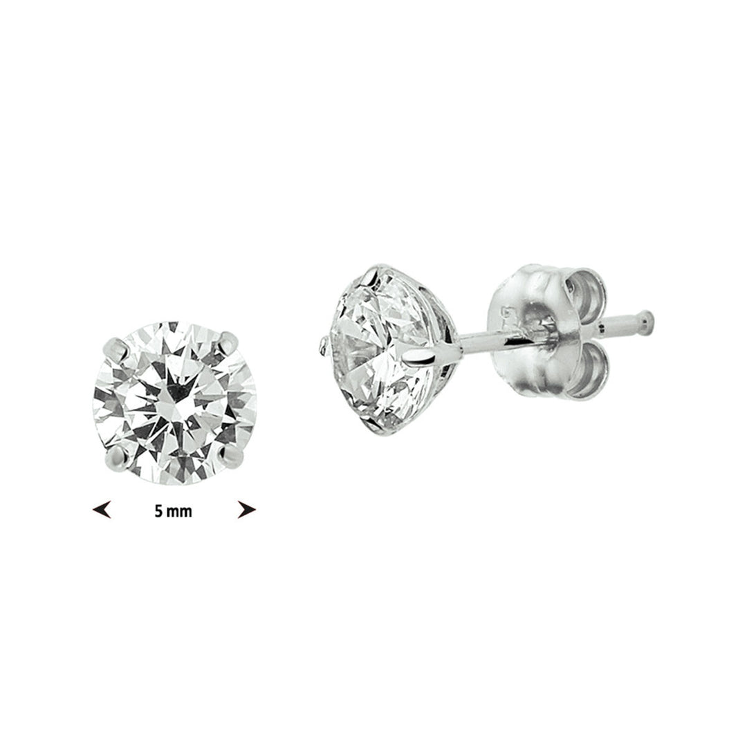 ear studs zirconia 14K white gold