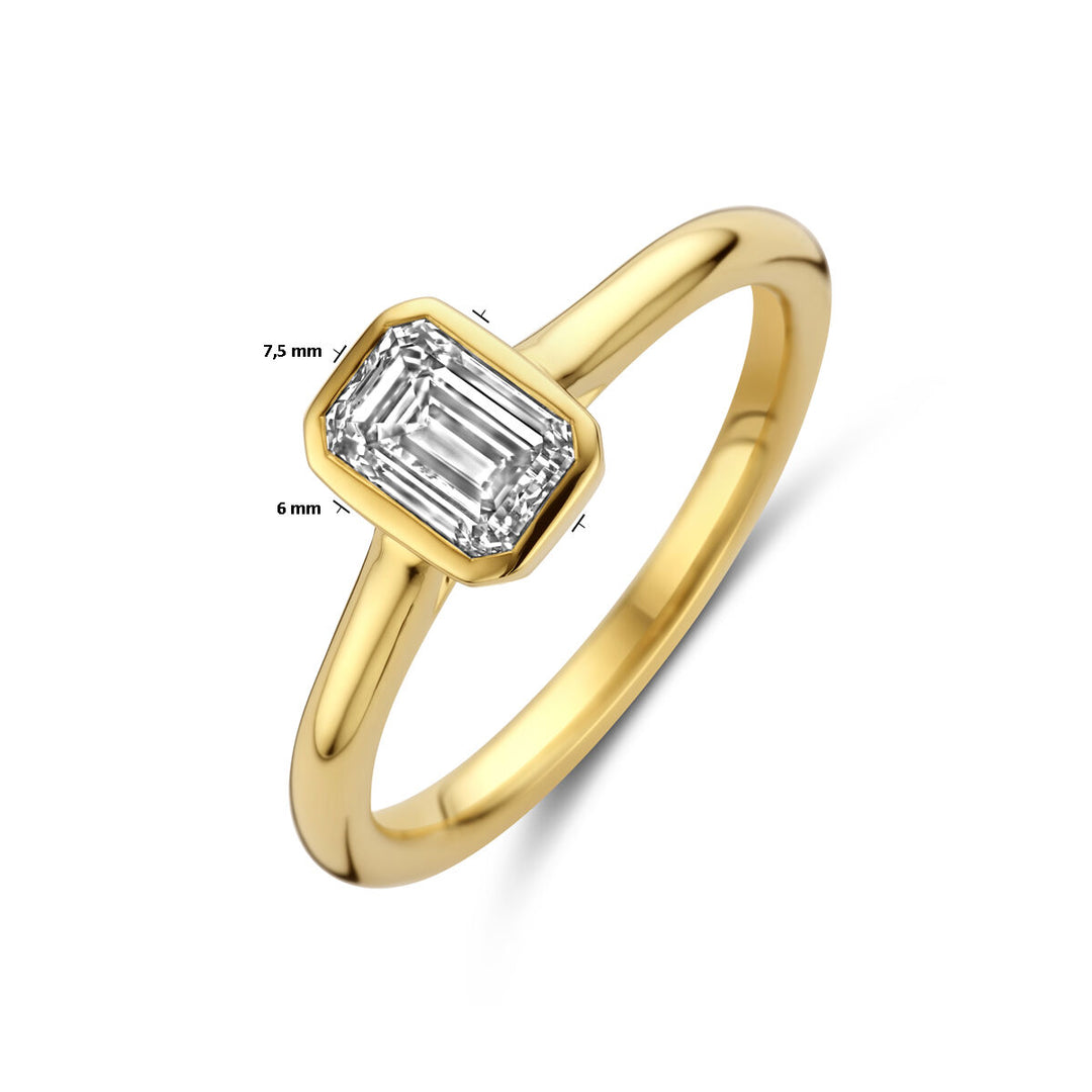 ring lab grown diamant 1.0ct h si 14K geelgoud