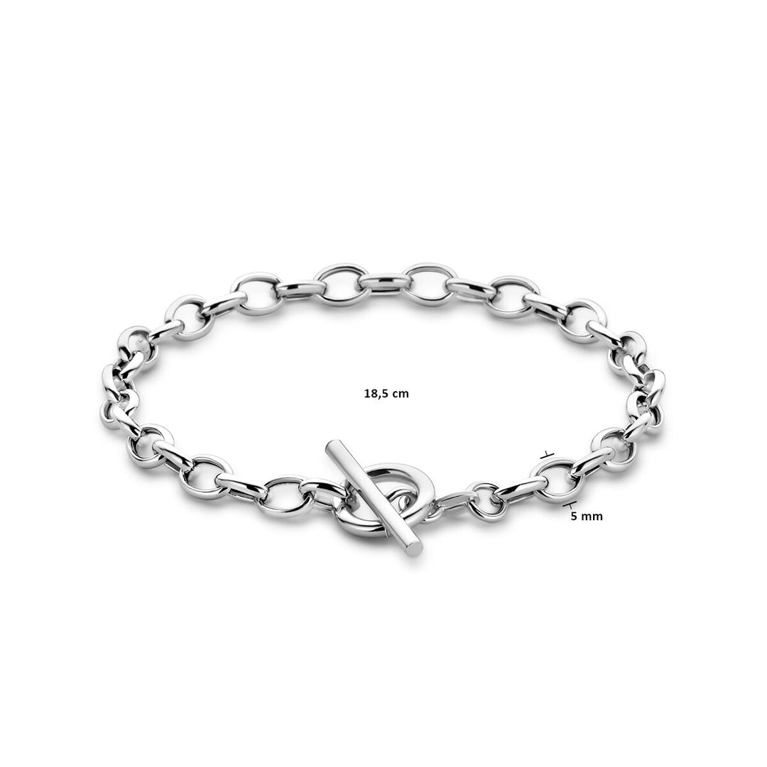 armband marine 5 mm 18,5 cm kapittelslot zilver gerhodineerd