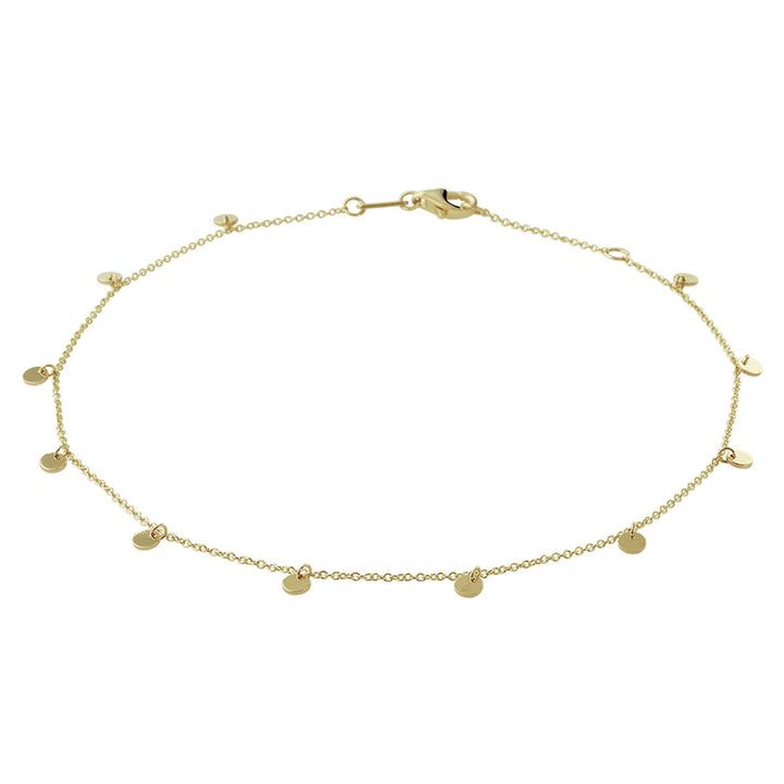 gold anklet rounds 24 - 26 cm 14K yellow gold