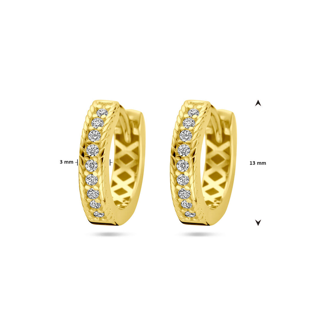 drop earrings zirconia 14K yellow gold