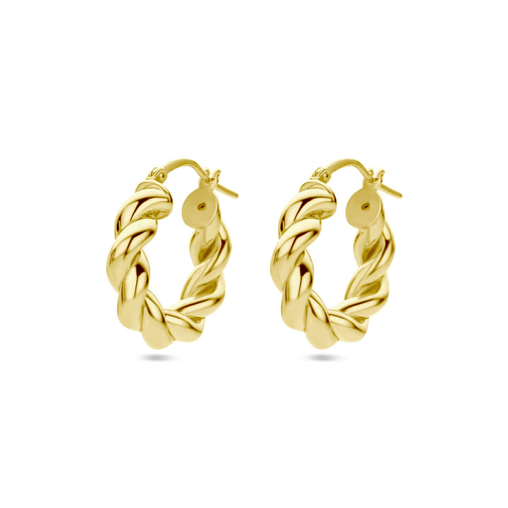 Ohrringe gedreht 1 Mikron Silber vergoldet (gelb)