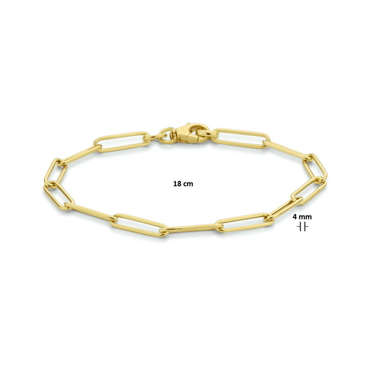 Gold bracelet ladies paper clip round tube 14K