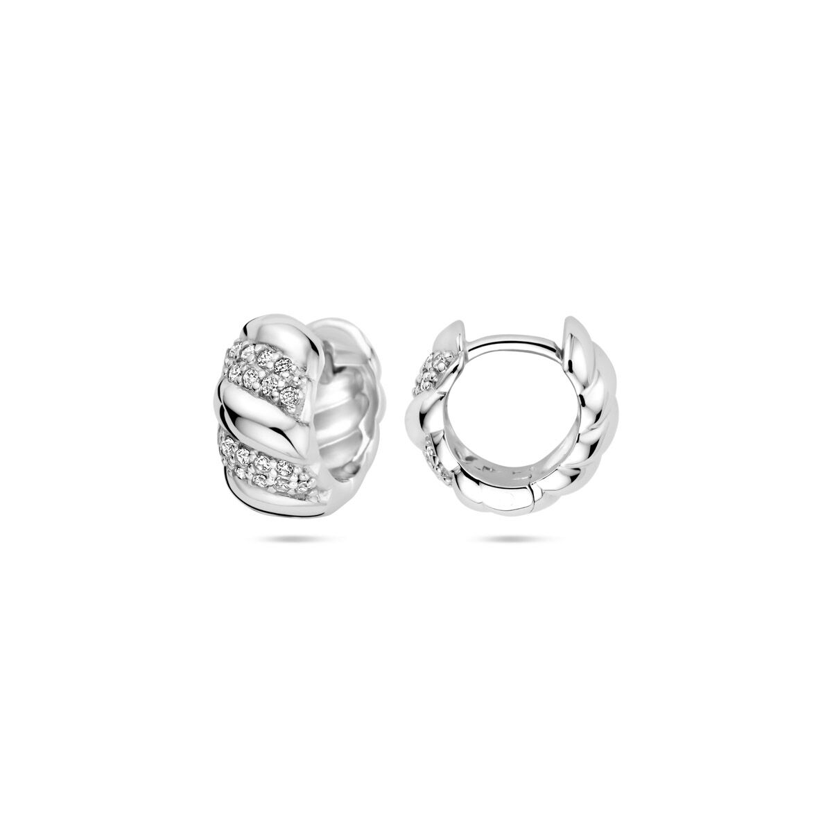 klapoorringen zirkonia gedraaid 6 mm zilver gerhodineerd