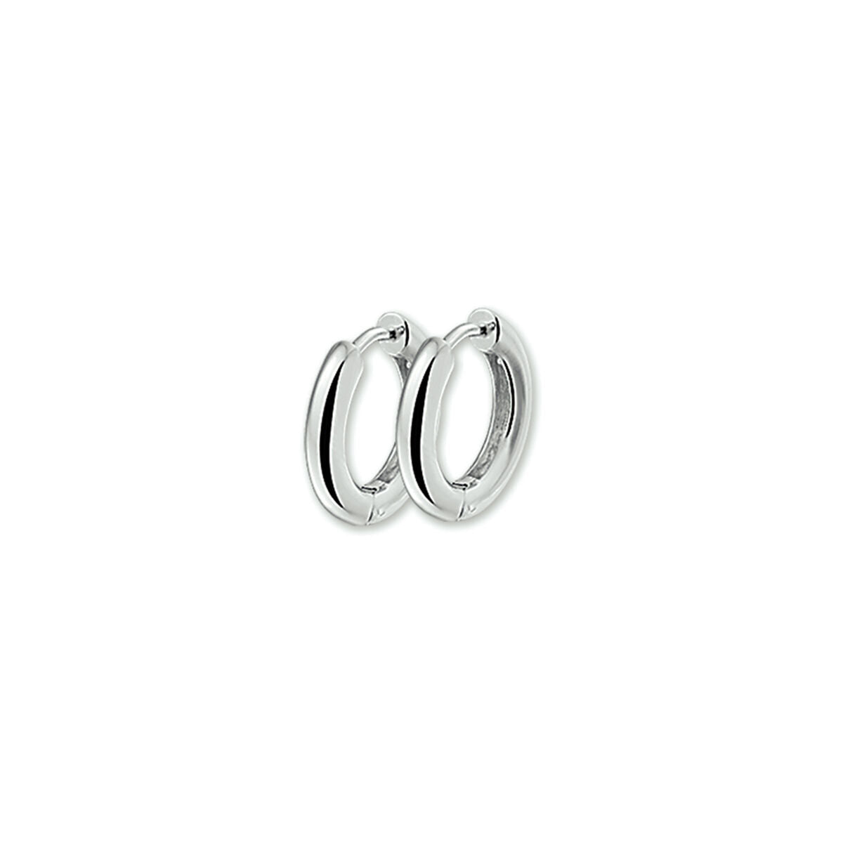 Een paar kleine, eenvoudige Van der Kooij Collectie oorringen 2,8 mm voor oorringhangers met een gladde, gepolijste afwerking en veilige scharniersluiting, afgebeeld tegen een effen witte achtergrond.