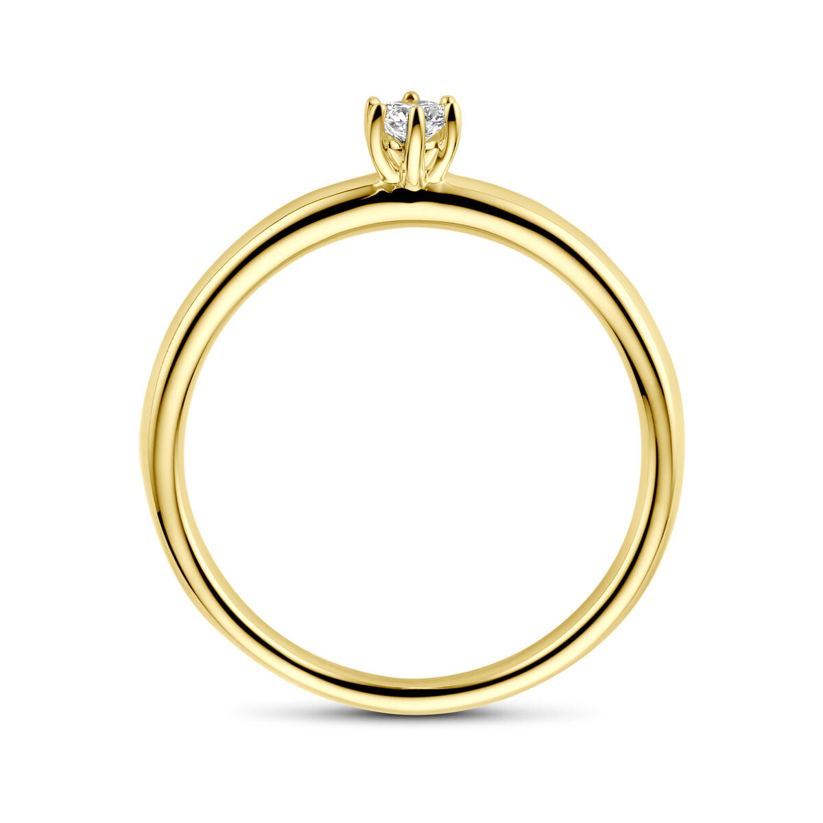 aanzoeksring diamant 0.10ct h si 14K geelgoud