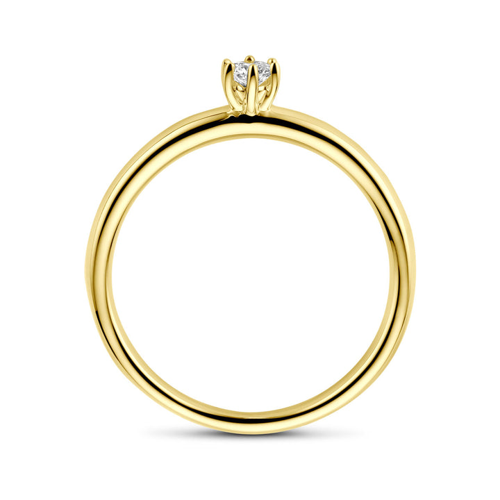 aanzoeksring diamant 0.10ct h si 14K geelgoud