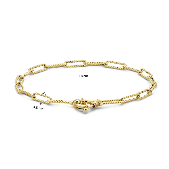 Gold bracelet ladies paper clip with large spring clasp 14K