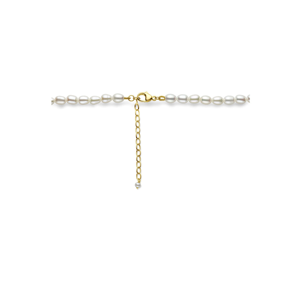 Gold ladies necklace pearls 14K