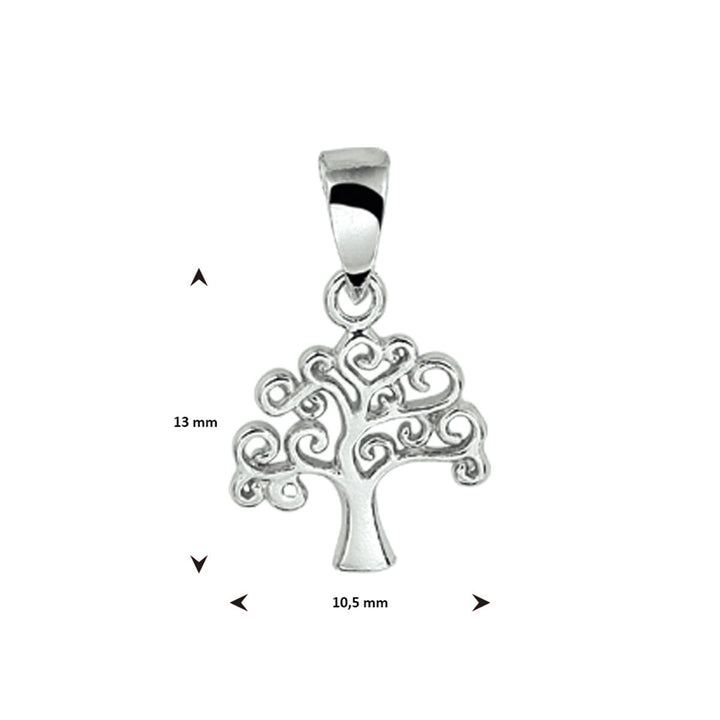 pendant tree of life silver rhodium plated