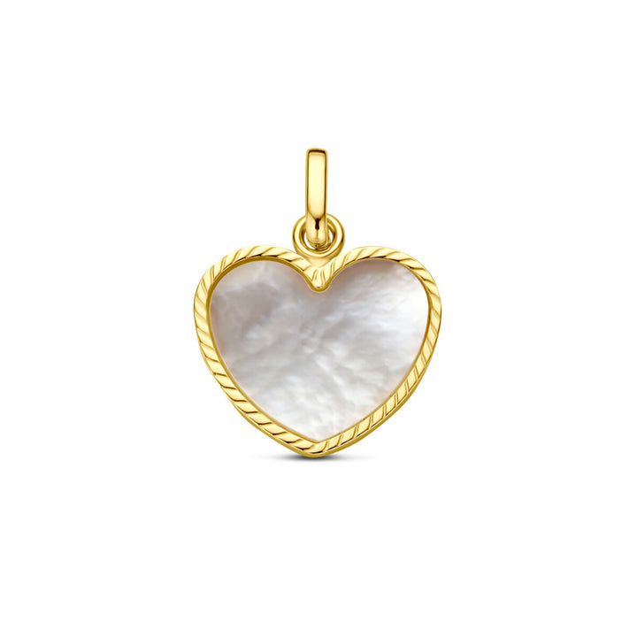 pendant heart mother of pearl 14K yellow gold