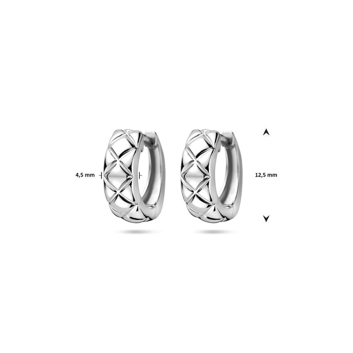 klapoorringen 12,5 mm zilver gerhodineerd