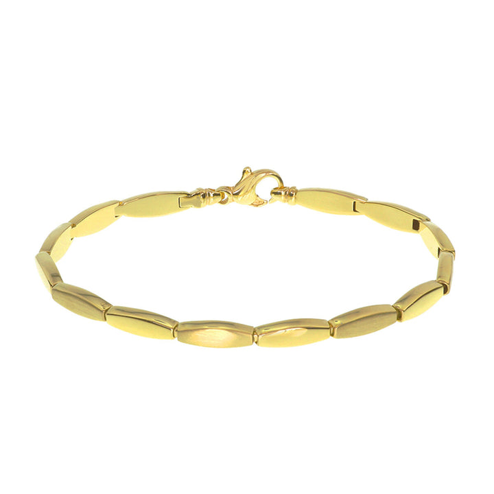 bracelet poly/matte 4.0 mm 19 cm 14K yellow gold