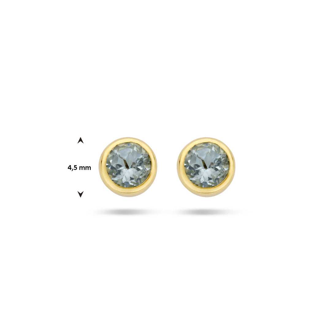 oorknoppen blauw topaas 14K geelgoud