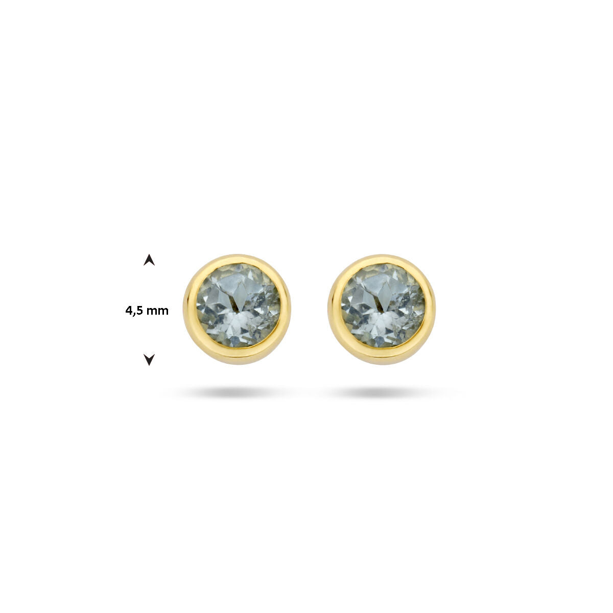 ear studs blue topaz 14K yellow gold