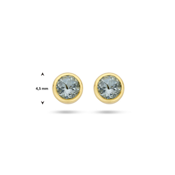 oorknoppen blauw topaas 14K geelgoud