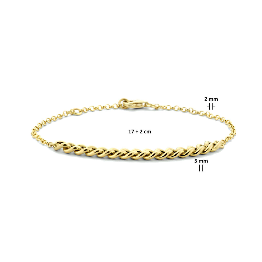 Gold bracelet ladies gourmette 14K
