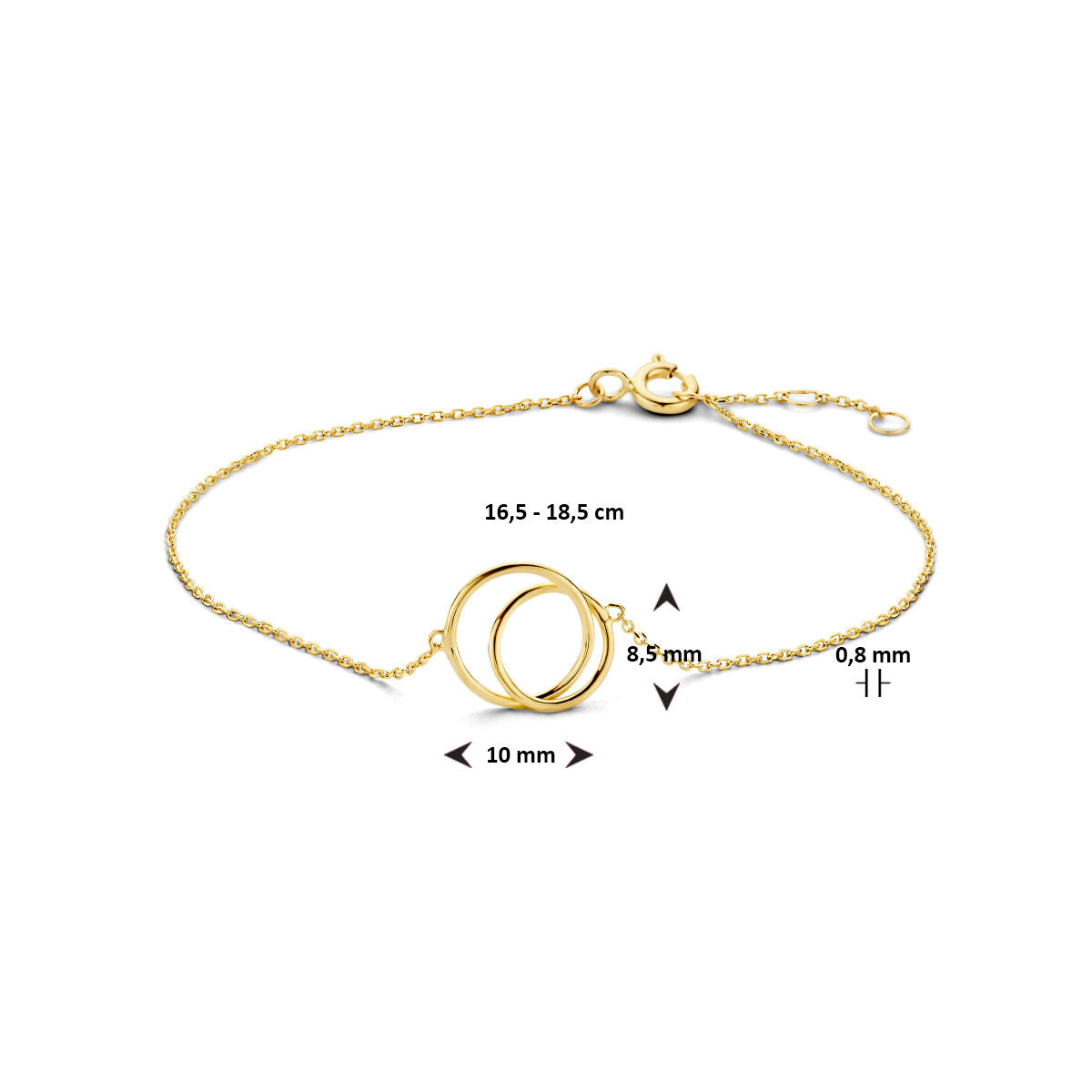 Gold bracelet ladies rounds 14K