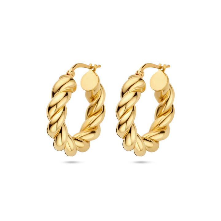 oorringen gedraaid 1 micron zilver verguld (geel)