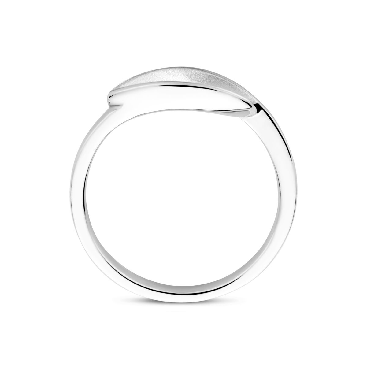 Gerhodineerd 925 Zilveren Ring – Poli/Mat Afwerking voor Dames