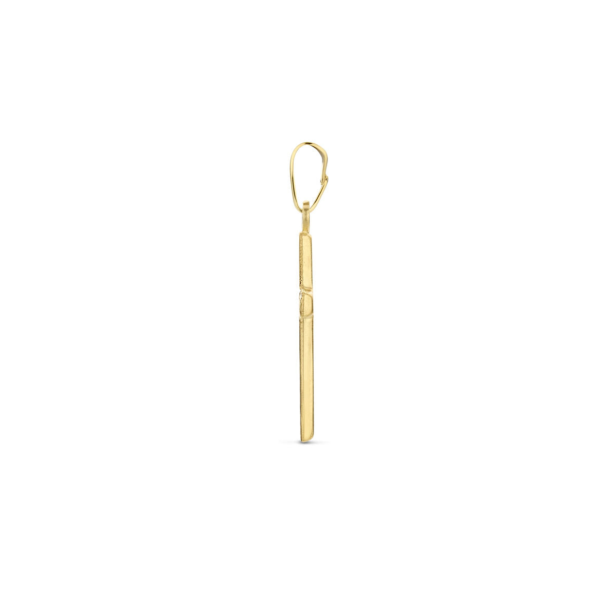 hanger kruis gehamerd 18 mm 14K geelgoud