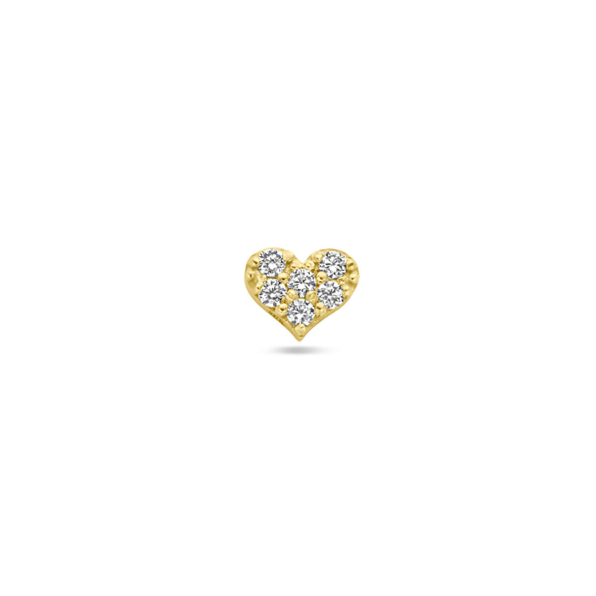 flat back piercing hartje zirkonia 3,5 mm 14K geelgoud