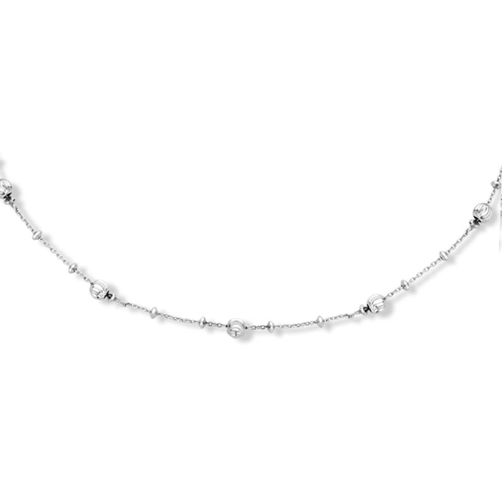 collier bolletjes gediamanteerd 4,0 mm 40 + 4 cm zilver gerhodineerd