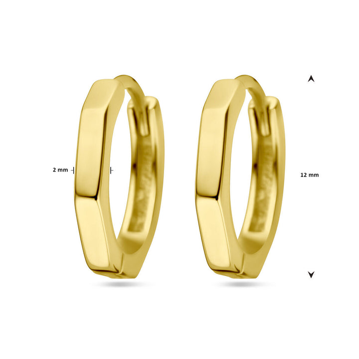 klapoorringen 1 micron zilver verguld (geel)