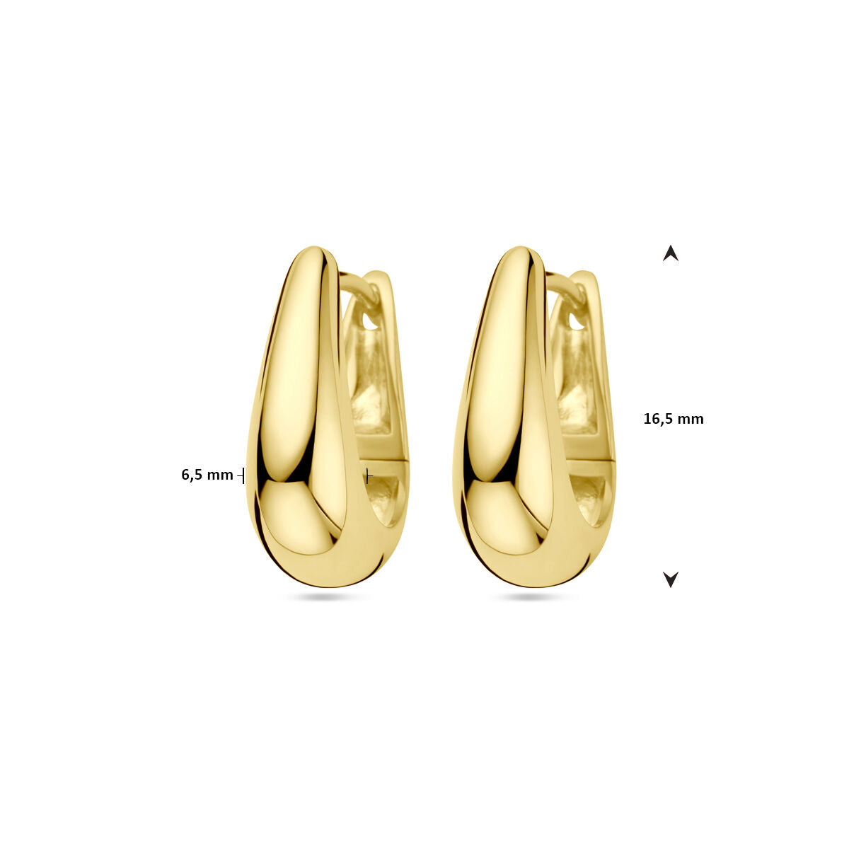 klapoorringen 1 micron zilver verguld (geel)
