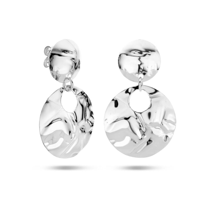 oorhangers gehamerd zilver gerhodineerd