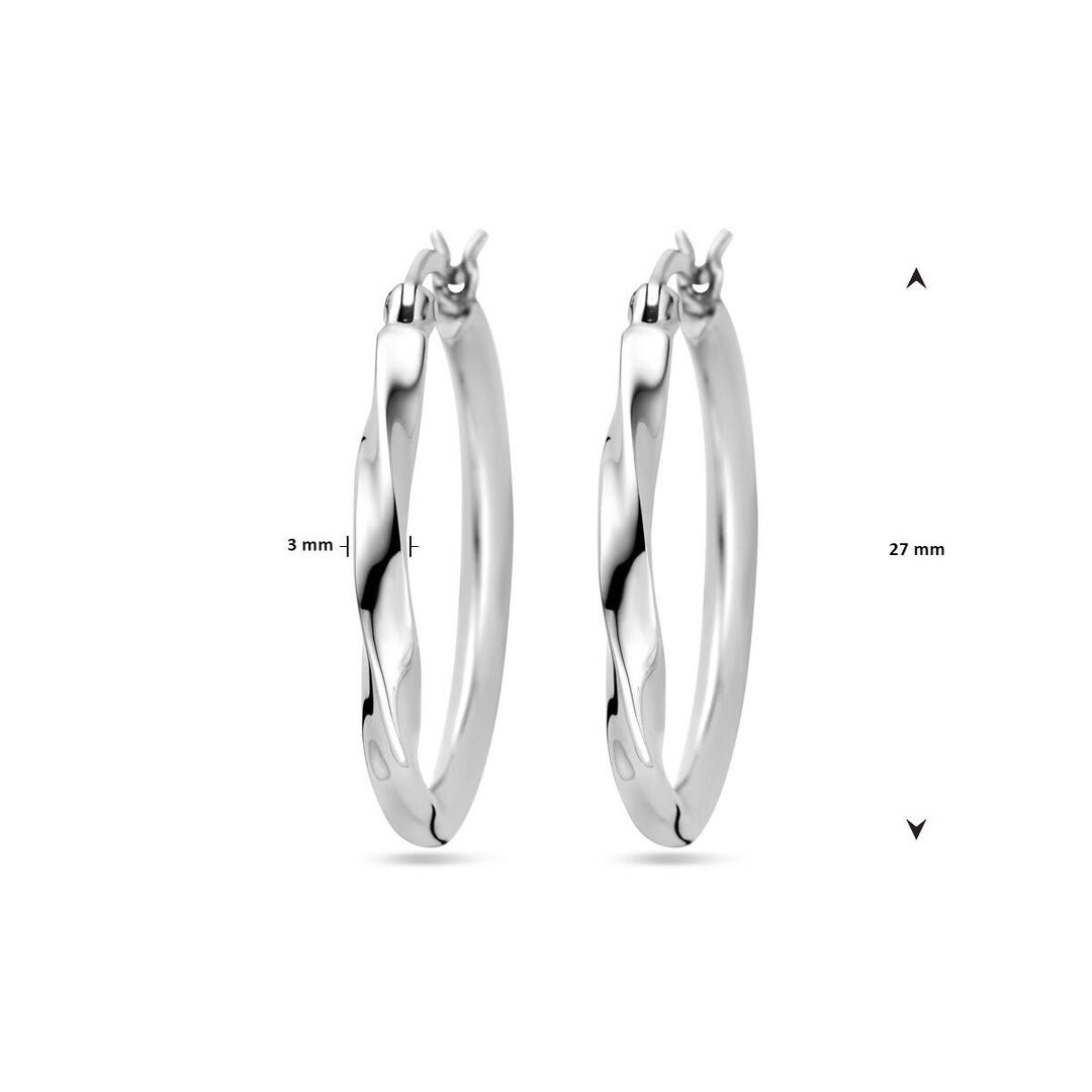 oorringen gedraaid zilver gerhodineerd